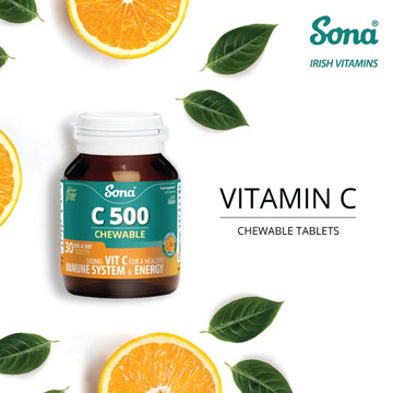 Sona C500 Chewable Vitamin C 500mg Tablets 30 Pack - O'Sullivans Pharmacy - Vitamins -