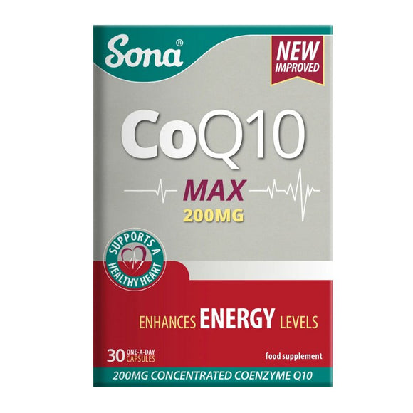 Sona CoQ10 Max 200mg Capsules 30 Pack - O'Sullivans Pharmacy - Vitamins - 5390612005810