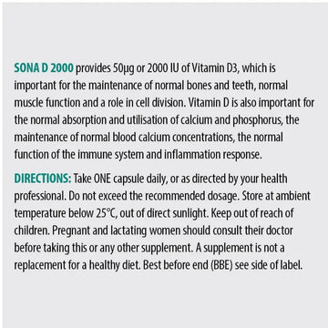 Sona D2000 Capsules 60 Pack - O'Sullivans Pharmacy