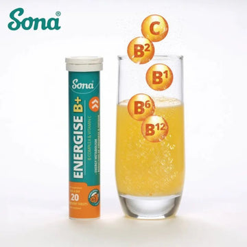 Sona Energise B+ Effervescent Tablets 20 Tabs - O'Sullivans Pharmacy
