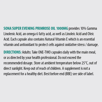 Sona Evening Primrose Oil 1000mg Capsules 30 Pack - O'Sullivans Pharmacy - Vitamins -