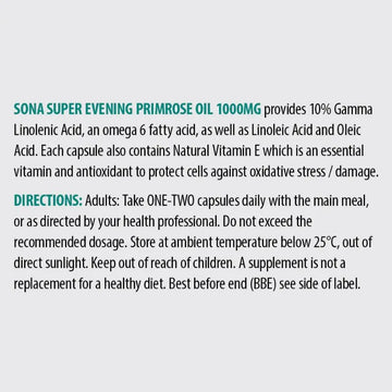 Sona Evening Primrose Oil 1000mg Capsules 30 Pack - O'Sullivans Pharmacy