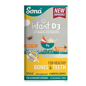 Sona Infant D3 Vitamin D Drops 30ml - O'Sullivans Pharmacy - Vitamins - 5390612012801