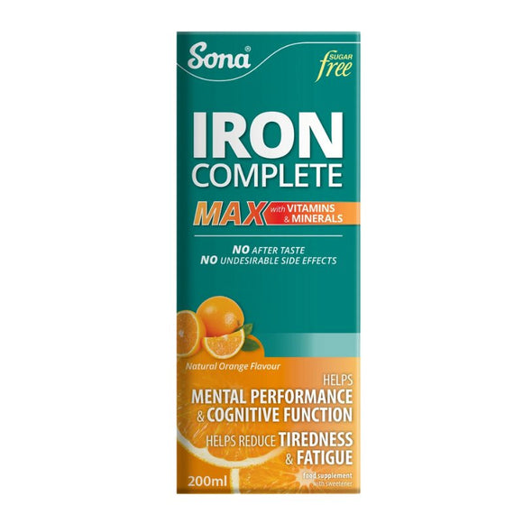 Sona Iron Complete Max 200ml - O'Sullivans Pharmacy - Vitamins - 5390612009719