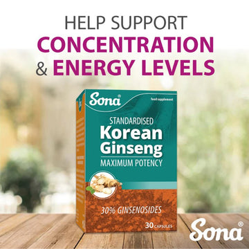 Sona Korean Ginseng Capsules 30 Pack - O'Sullivans Pharmacy - Vitamins - 5390612014218