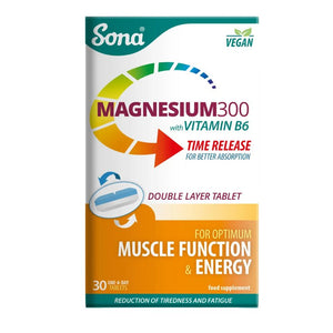 Sona Magnesium 300 With Vitamin B6 Tablets 30 Pack - O'Sullivans Pharmacy - Vitamins - 5390612006411