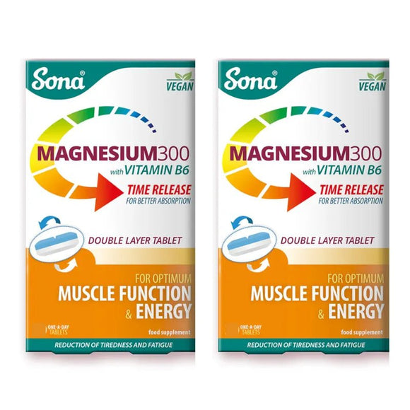 Sona Magnesium 300 With Vitamin B6 Tablets Double 20 Pack - O'Sullivans Pharmacy