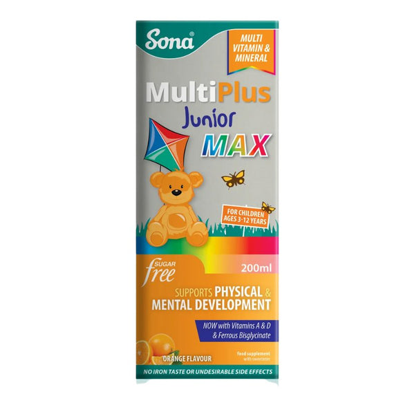 Sona Multiplus Junior Max Tonic 200ml - O'Sullivans Pharmacy - Vitamins - 5390612009511