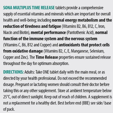 Sona Multiplus Time Release Tablets 30 Pack - O'Sullivans Pharmacy