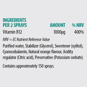 Sona Vitamin B12 Oral Spray 15ml - O'Sullivans Pharmacy