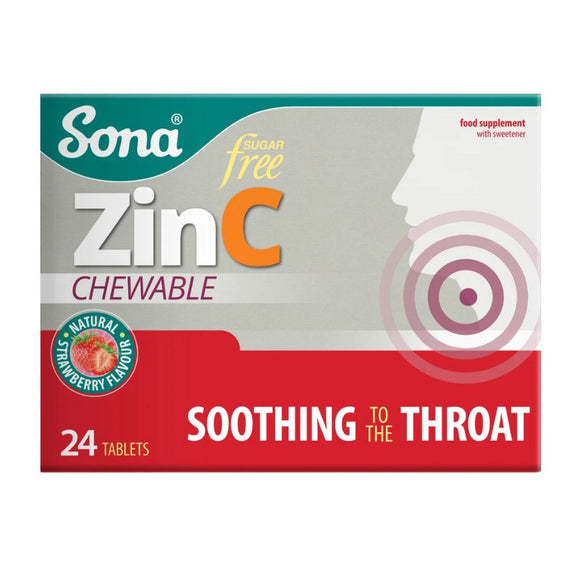 Sona Zinc Chewable Tablets 24 Pack - O'Sullivans Pharmacy - Vitamins - 5390612001300