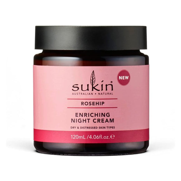 Sukin Rose Hip Enriching Night Cream 120ml - O'Sullivans Pharmacy - Bath & Shower - 9327693007200