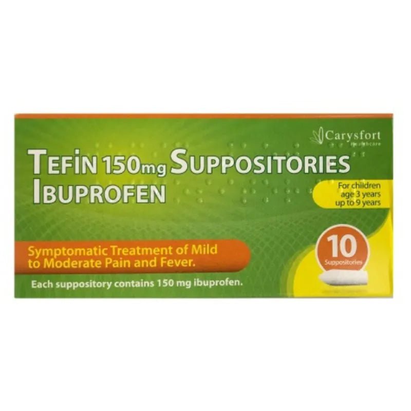 Tefin 150mg Suppositories 10 Pack | Pain Relief