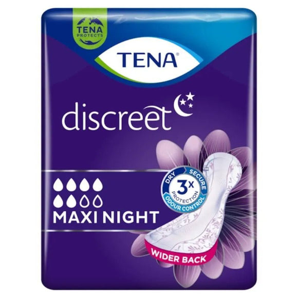 Tena Discreet Maxi Night Incontinence Pad 6 Pack - O'Sullivans Pharmacy