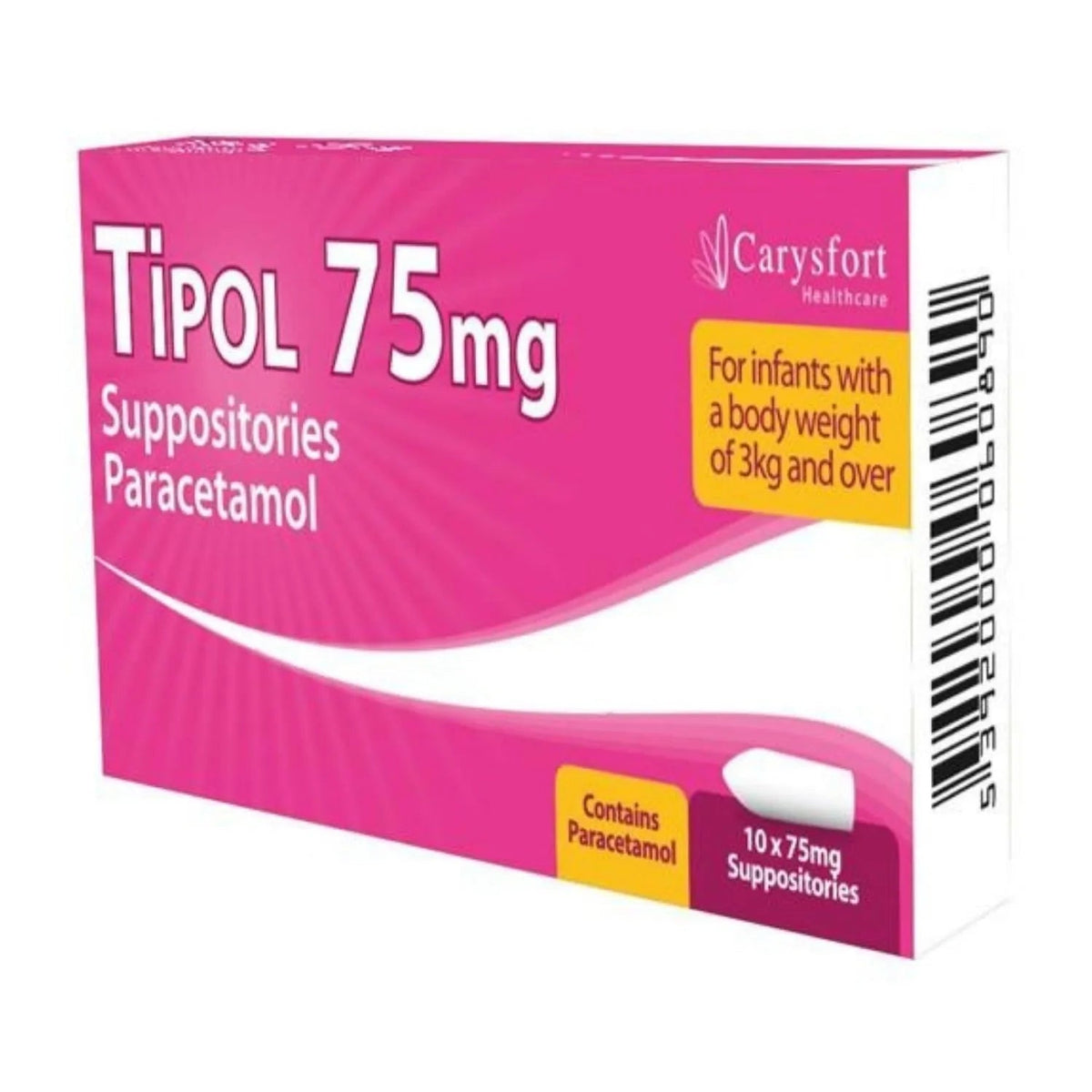 Tipol 75mg Paracetamol Suppositories Infants 3Kg+ 10 Pack