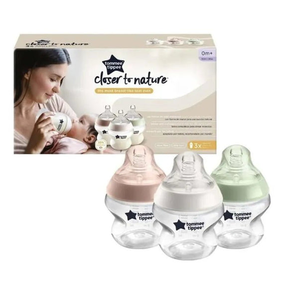 Tommee Tippee Closer To Nature Baby Bottles 0+ 3 x 150ml Pack - O'Sullivans Pharmacy