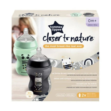 Tommee Tippee Closer To Nature Decorated Easivent Bottle 260ml 2 Pack - O'Sullivans Pharmacy