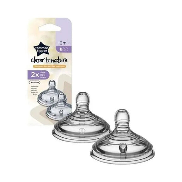 Tommee Tippee Closer To Nature Easyvent Teats Slow Flow 2 Pack - O'Sullivans Pharmacy
