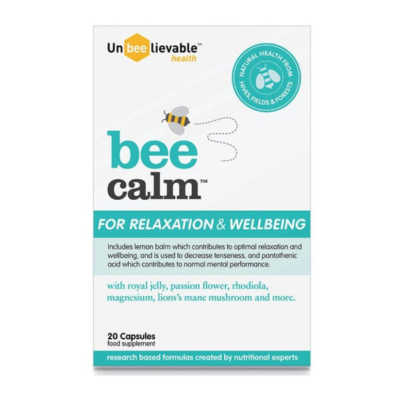 Unbeelievable Bee Calm Relax Wellbeing Caps 20 Capsules - O'Sullivans Pharmacy - Vitamins - 5060231560150