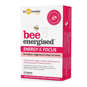 Unbeelievable Bee Energised Energy & Focus 20 Capsules - O'Sullivans Pharmacy - Vitamins - 5060231560082