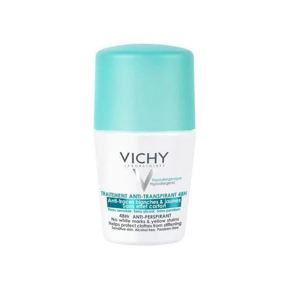 Vichy Deodorant Roll On 48h No White Marks 50ml-O Sullivans Pharmacy
