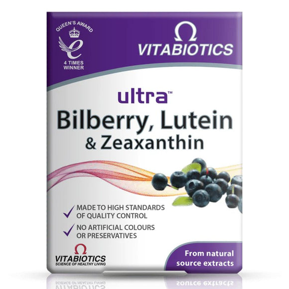 Vitabiotics Ultra Bilberry Lutein+Zeaxanthn 30 Tablets - O'Sullivans Pharmacy - Vitamins - 5021265245109