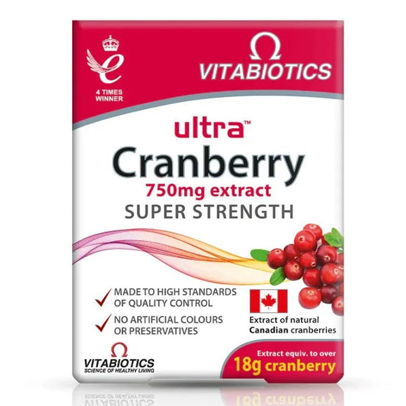 Vitabiotics Ultra Cranberry 750mg Tablets 30 Pack - O'Sullivans Pharmacy