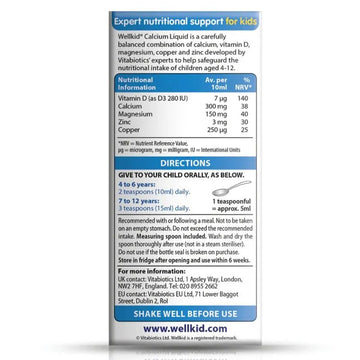 Vitabiotics Wellkid Calcium Liquid 150ml - O'Sullivans Pharmacy