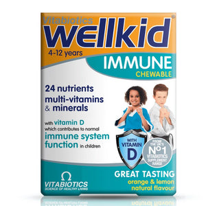 Vitabiotics Wellkid Immune Chewable Tablets 30 Pack - O'Sullivans Pharmacy - Vitamins - 5021265246441