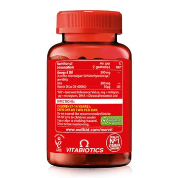 Vitabiotics Wellkid Marvel Vitamin D & Omega - 3 Soft Jellies 50 Pack - O'Sullivans Pharmacy