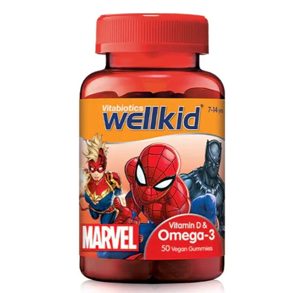 Vitabiotics Wellkid Marvel Vitamin D & Omega - 3 Soft Jellies 50 Pack - O'Sullivans Pharmacy