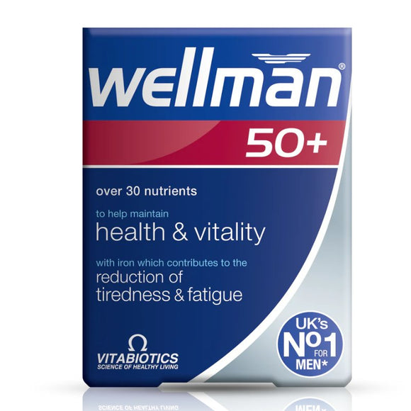 Vitabiotics Wellman 50+ Tablets 30 Pack - O'Sullivans Pharmacy - Vitamins - 5021265223510