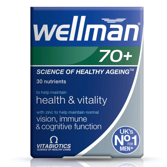 Vitabiotics Wellman 70+ Tablets 30 Pack - O'Sullivans Pharmacy - Vitamins - 5021265244430