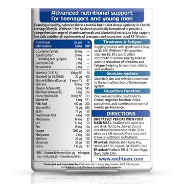 Vitabiotics Wellteen For Him Tablets 30 Pack - O'Sullivans Pharmacy