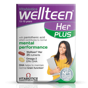 Vitabiotics Wellteen Her Plus Tablets 28 Tablets + 28 Capsules Pack - O'Sullivans Pharmacy - Vitamins - 5021265247332