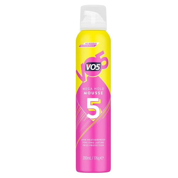 VO5 Mega Hold Mousse 200ml - O'Sullivans Pharmacy - Toiletries - 5012254049999