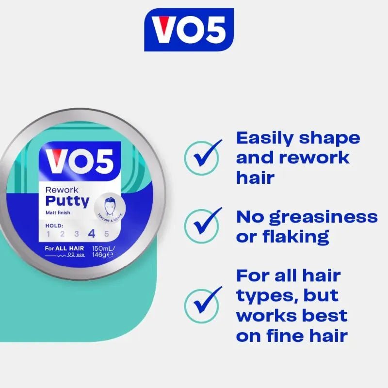 Vo5 Rework Hair Putty 150ml | Hair Accessories