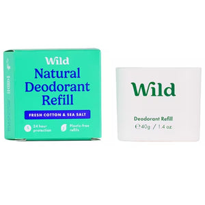 Wild Deodorant Refill Fresh Cotton & Sea Salt 40g - O'Sullivans Pharmacy - Toiletries - 5065003990036