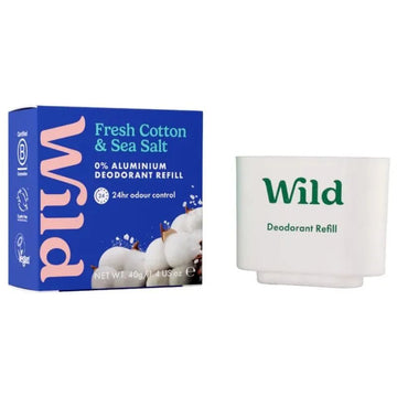 Wild Deodorant Refill Men Fresh Cotton & Sea Salt 40g - O'Sullivans Pharmacy
