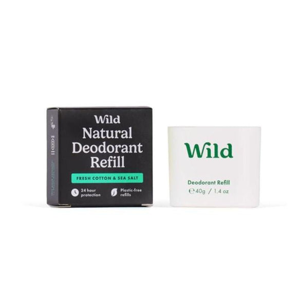 Wild Deodorant Refill Men Fresh Cotton & Sea Salt 40g - O'Sullivans Pharmacy - Toiletries - 5065003990708