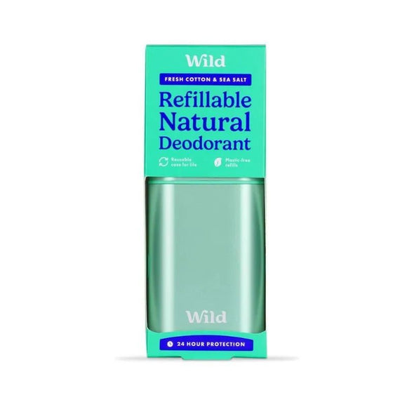 Wild Deodorant Starter Pack Aqua Case Fresh Cotton & Sea Salt - O'Sullivans Pharmacy