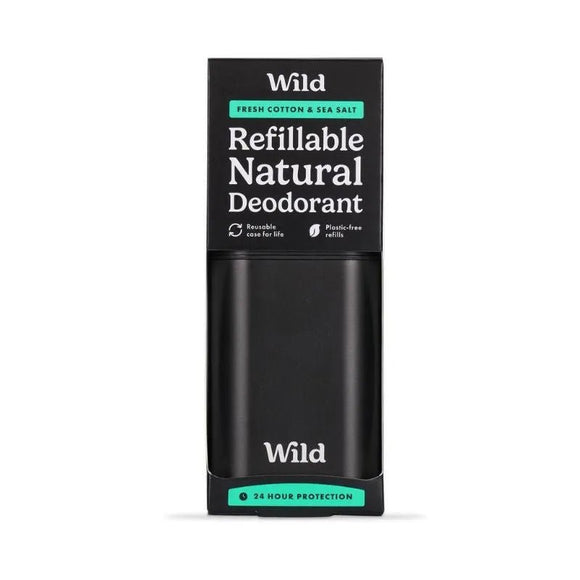 Wild Deodorant Starter Pack Men Black Case Fresh Cotton & Sea Salt - O'Sullivans Pharmacy