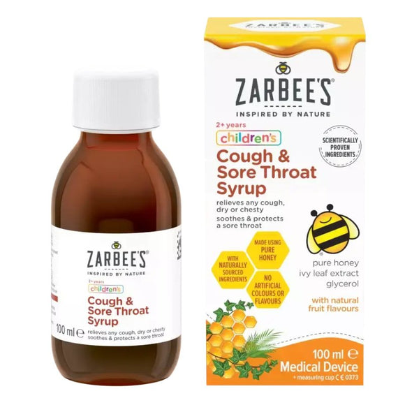 Zarbees Children Cough & Sore Throat 100ml - O'Sullivans Pharmacy - Medicines & Health - 3574661731247