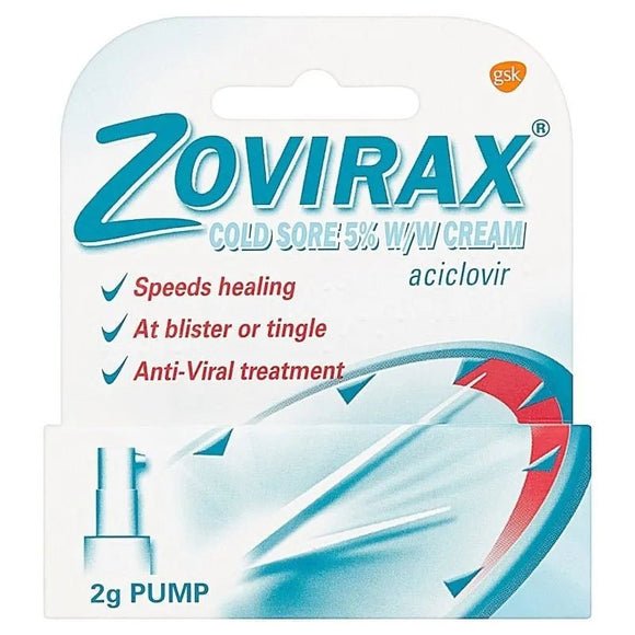 Zovirax Cold Sore Cream 2g Pump - O'Sullivans Pharmacy