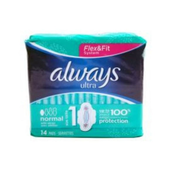 Always Ultra Normal Plus Dark Green 14 Pack - O'Sullivans Pharmacy - Toiletries -