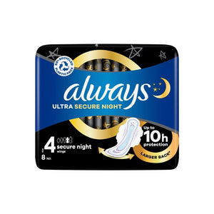 Always Ultra Secure Night Size 4 8 Pack - O'Sullivans Pharmacy - Toiletries - 4015400612131