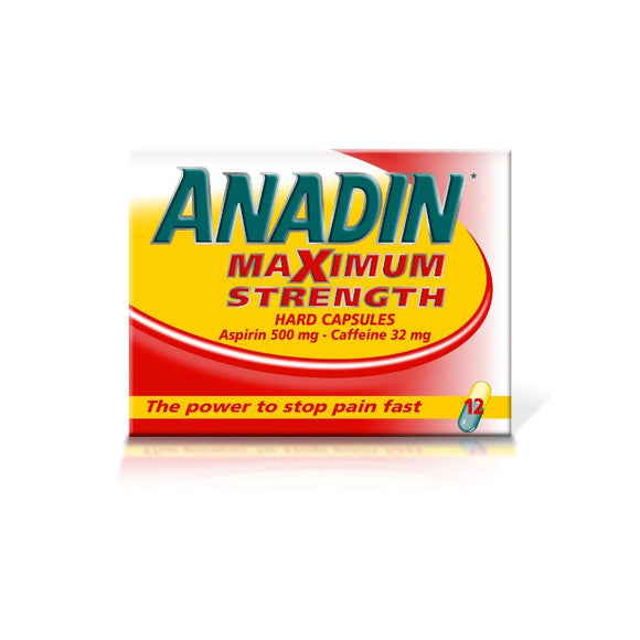 Anadin Maximum Strength Capsules 12 - O'Sullivans Pharmacy - Medicines & Health - 5000309005329