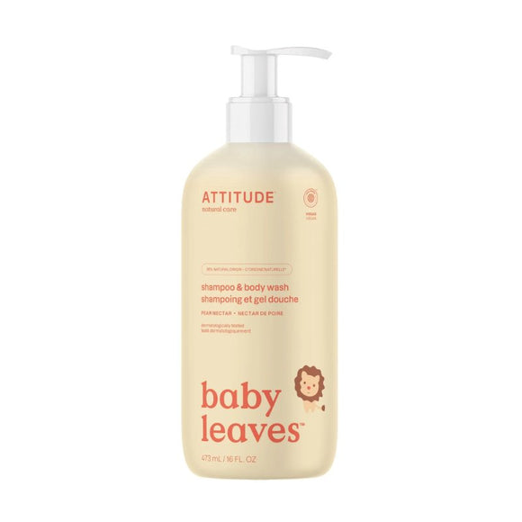 Attitude Baby Leaves 2 in 1 Shampoo Pear & Nectar 473ml - O'Sullivans Pharmacy - Mother & Baby - 626232466126