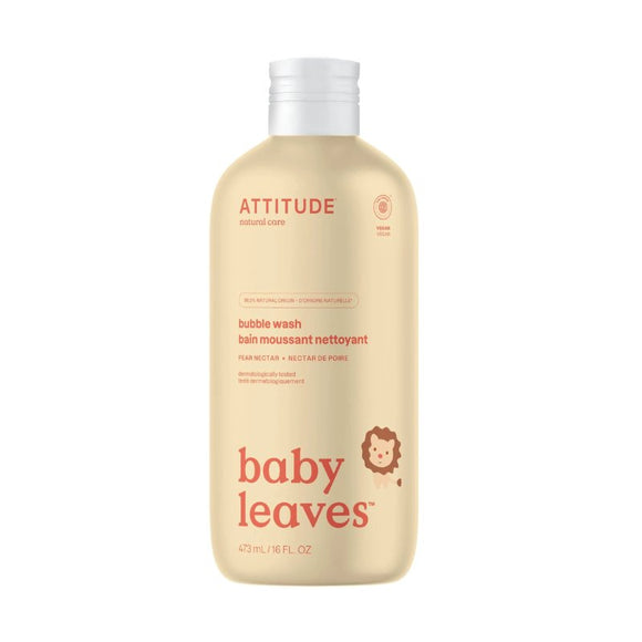 Attitude Baby Leaves Bubble Wash Pear & Nectar 473ml - O'Sullivans Pharmacy - Mother & Baby - 626232483123
