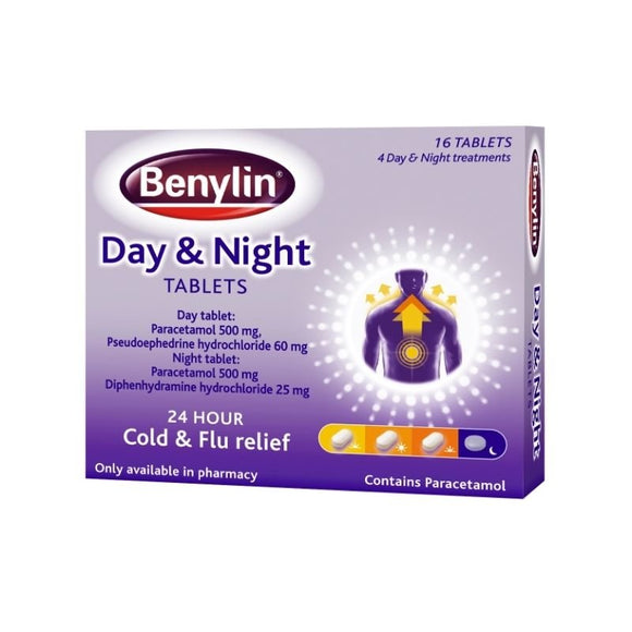 Benylin Day & Night Tablets 16 Pack - O'Sullivans Pharmacy - Medicines & Health -
